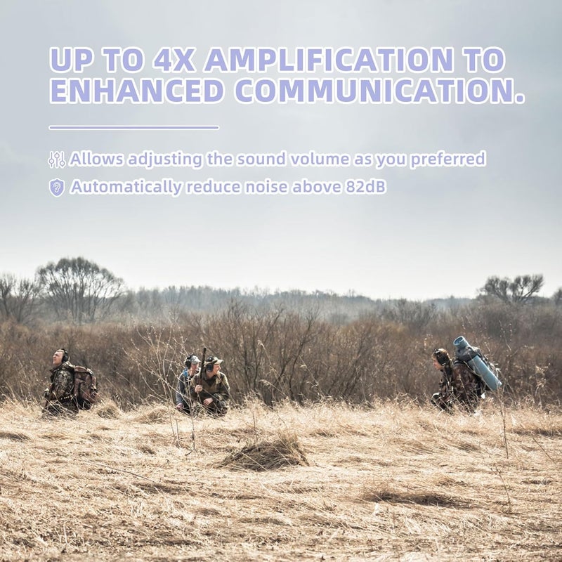 PROHEAR Electronic Ear Protection for Shooting with 4X Sound Amplification, Gun Range Hearing Protection Muffs, NRR 23dB Noise Reduction Headphones for Hunting, Purple - Image 3